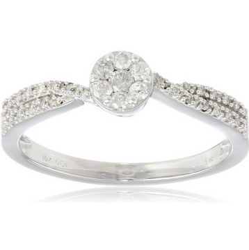 Women's 10k White Gold Engagement Ring (1/4 cttw I-J Color, I2-I3 Clarity) $170.94 