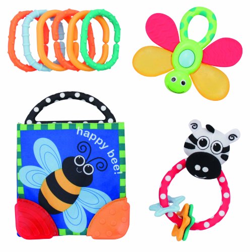 Sassy 4 Piece Newborn Rattle and Teether Gift Set $14.99 