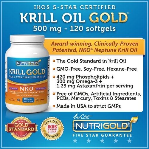 Nutrigold Krill Gold - Neptune Krill Oil (Clinically-proven NKO), 500 mg, 120 softgels $23.56 (71%off)