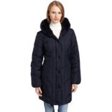 Larry Levine Women's 3/4 Length Water Resistant Hooded Down Jacket $30.88