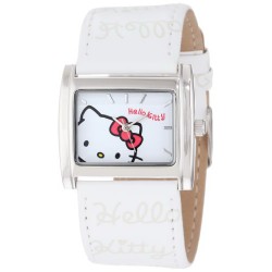 Hello Kitty Women's H3WL1011WHT East and West Tank White Printed Strap Watch $15.98