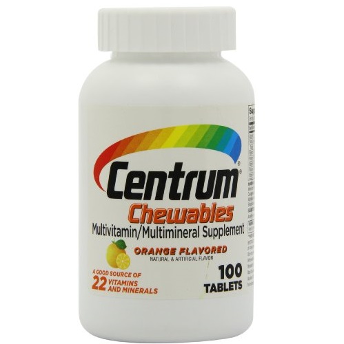 Centrum Chewable Multivitamin, Orange Flavored, 100 Tablets, only $7.78, free shipping