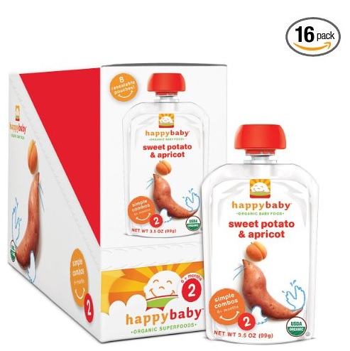 Happy Baby Organic Baby Food 2 Simple Combos, 3.5 Ounce Pouches (Pack of 16)  , only $13.93, free shipping after clipping coupon