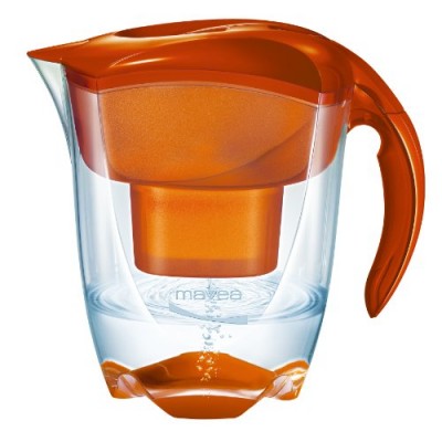 MAVEA 1005772 Elemaris XL 9-Cup Water Filtration Pitcher, Tangerine, only $24.99 after clipping coupon 