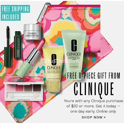 Lord&Taylor--10% off+Free Clinique 8-piece gift($85 value) with any Clinique purchase of $32 or more.