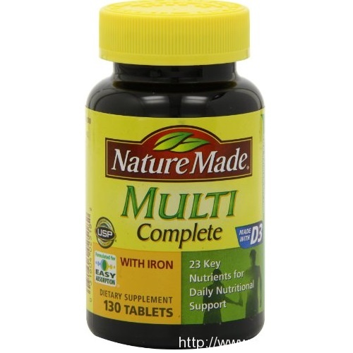 Nature Made Multi Complete with Iron, 130 Tablets, only $4.31, free shipping after clipping coupon and using SS