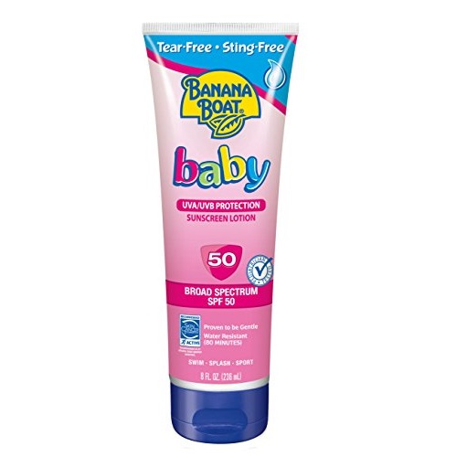 Banana Boat Baby Sunscreen Tear-Free Sting-Free Broad Spectrum Sun Care Sunscreen Lotion - SPF 50, 8 Ounce, only  $5.37, free shipping after clipping coupon and using SS