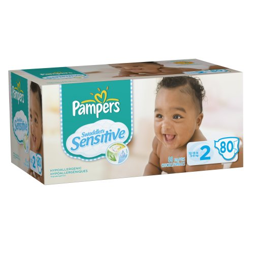 Pampers Swaddlers Sensitive Diapers, Super Pack, Size 2, 80 Count $21.92+free shipping