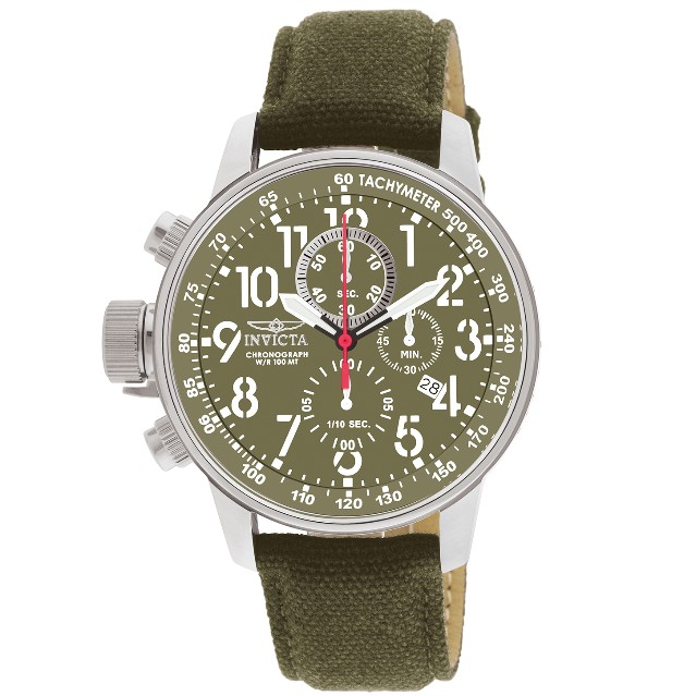 Invicta Men's 1874 Force Chronograph Green Dial Green Cloth Strap Watch $95.00+free shipping