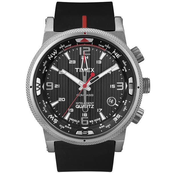 Timex Men's T2N724 Intelligent Quartz Adventure Series Compass Black Silicone Strap Watch $59.00+free shipping