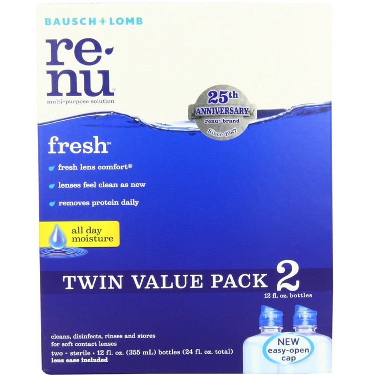 Bausch & Lomb ReNu MultiPlus Multi-Purpose Solution, 2-Count, 12-Ounce Bottles $9.49 +free shipping