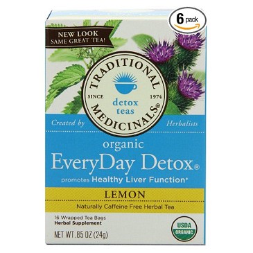Traditional Medicinals Organic Everyday Detox Lemon, 16-Count Boxes (Pack of 6) $16.93+free shipping