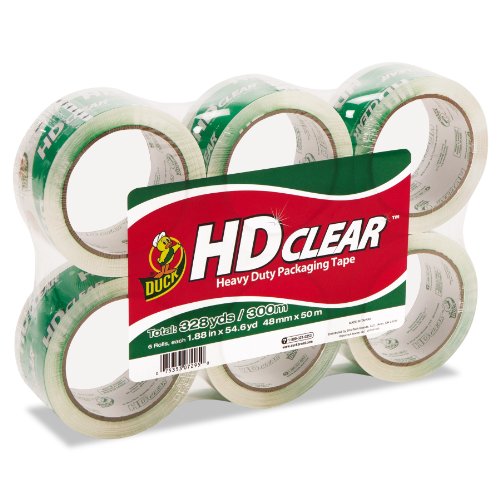Duck Brand HD Packaging Tape, 1.88 inch x 54.6 Yard, Crystal Clear, 6 Rolls $11.59+free shipping