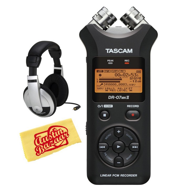 Tascam DR-07mkII Portable Digital Recorder Bundle with Headphones and Polishing Cloth $149.99+free shipping