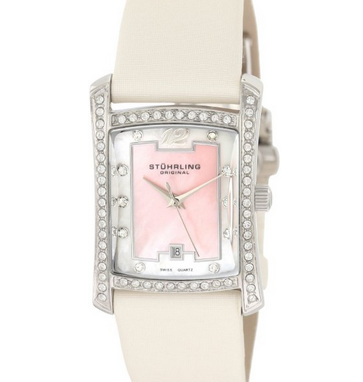 Stuhrling Original Women's 145E.IYH.1215P9 Classic Gatsby Girl Swiss Quartz Swarovski crystal Mother of Pearl Watch  $73.75 