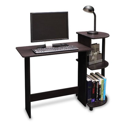 Furinno 11181EX/BK (10015E) Compact Computer Desk, Espresso/Black   $27.35（64%off）
