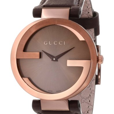 Gucci Women's YA133309 Interlocking Brown Strap Watch $950.00 