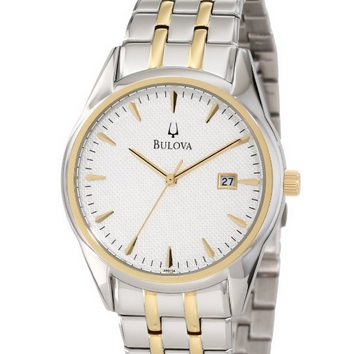市場最低價！寶路華 Bulova 男士 98B134 銀白色錶盤精緻腕錶 特價$116.42