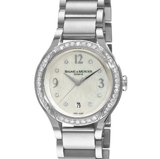 高貴典雅！Baume & Mercier 名士 8772 伊莉系列貝母鑽石女款腕錶 $2195.00