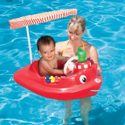 SwimWays 婴儿豪华漂浮小拖轮Tug Boat UV Spring Canopy $49.88包邮