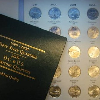 特色回国好礼！1999年 - 2008年美国50个州的Quarter精美套装 只要$30.99