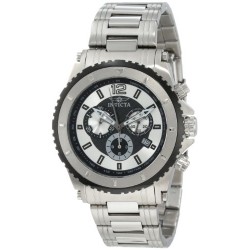 Invicta Men's 1008 II Chronograph Silver and Black Dial Stainless Steel Watch $68.08
