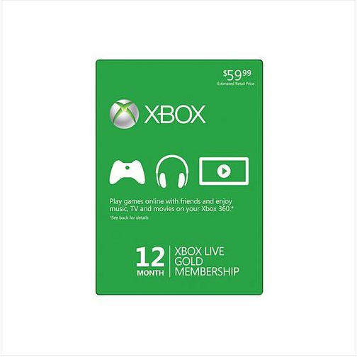 Microsoft Xbox 360 LIVE 12-Month Gold Membership for $39.99 Free shipping