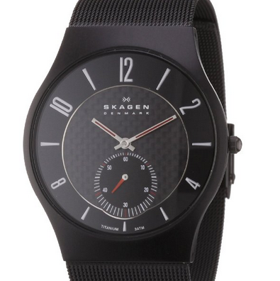 Skagen Men's 805XLTBB Sports Black Titanium Case on Mesh Watch $107.39(31%off) 
