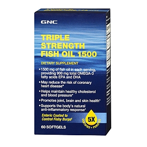 GNC Triple Strength Fish Oil 1500 60 softgels $9.99