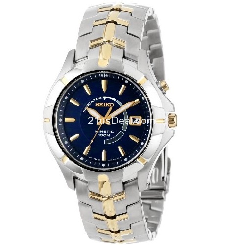 Seiko Men's SKA402 Kinetic Two-Tone Watch $146.34, free shipping