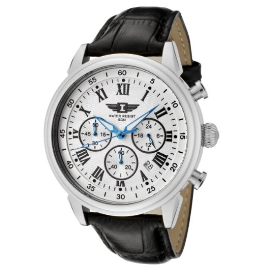 I By Invicta Men's 90242-002 Chronograph Silver Dial Black Leather Watch $50.04+free shipping