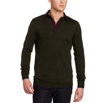 Ben Sherman Men's Plectrum Basic V-Neck Sweater, Hunter Green, Large $24.22
