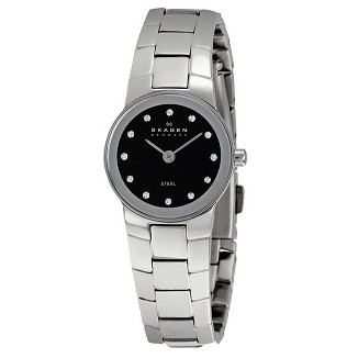 Skagen Women's SK430XSSXBD Steel Black Dial Watch $54.95+free shipping