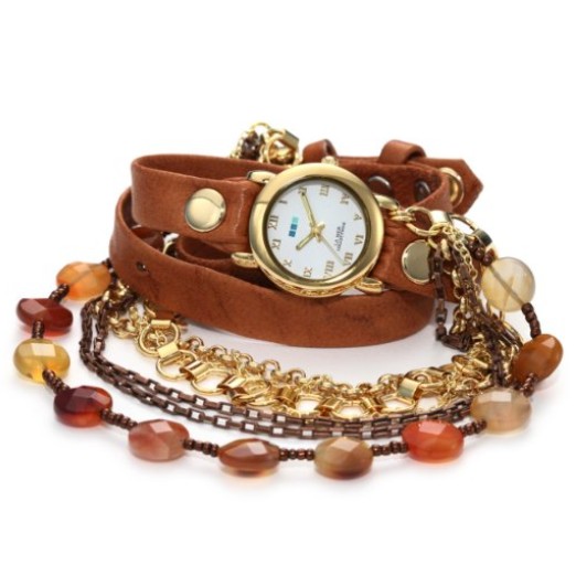 La Mer Collections Women's LMMULTI9001 Sedona Stones Chain Wrap Watch $116.96+free shipping