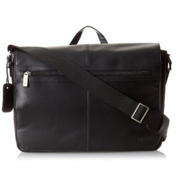Kenneth Cole Reaction Luggage Top Grain Leather Messenger Bag, Black, One Size $52.99+free shipping