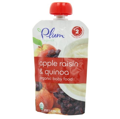Plum Organics 有机婴儿食品葡萄干&苹果混合味果泥吸吸包 12包装    $15.02（20%off）免运费