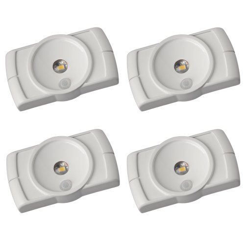 Mr. Beams MB854 Indoor Wireless Slim LED Light with Motion Sensor Features, White, 4-Pack   $33.20 （40%off）