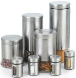 Cook N Home Stainless Steel Canister and Spice Jar Set, 8-Piece $29