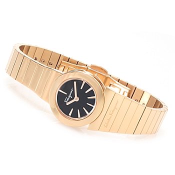 Ferragamo Women's F70SBQ5099 S080 Gancino Gold IP Black Dial Steel Watch     $709(50%off)