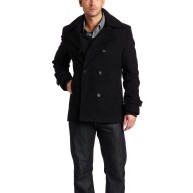 Kenneth Cole Men's Peacoat with Sweater Collar $49.83