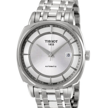Tissot Men's 'T Lord' Silver Dial Stainless Steel Automatic Watch T059.507.11.031.00, only $453.99, free shipping