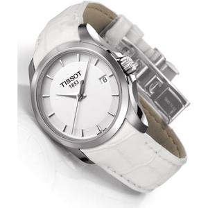Tissot Couturier White Dial White Leather Strap Ladies Watch T0352101601100   $208.00 