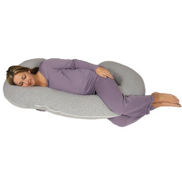Snoogle Chic Jersey - Snoogle Total Body Pregnancy Pillow with Jersey Knit Easy on-off Zippered Cover - Heather Gray $64.97