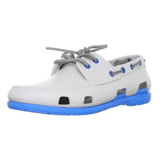 crocs Men's 14327 Beach Line Boat Shoe,Pearl White/Ocean,9 US $32.50 (46%off) 