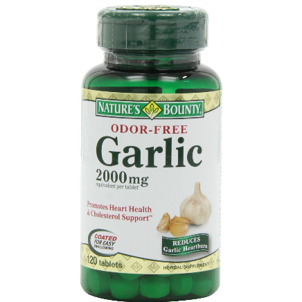 Nature's Bounty Garlic, 2000mg, Odor-Free, 120 Tablets (Pack of 4), only $14.81, free shipping 