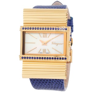 Ferragamo Women's F69MBQ5311 S004 Renaissance Blue Genuine Lizard Leather Gold Plated Mother-Of-Pearl Watch $1,170.92 (50%off) 