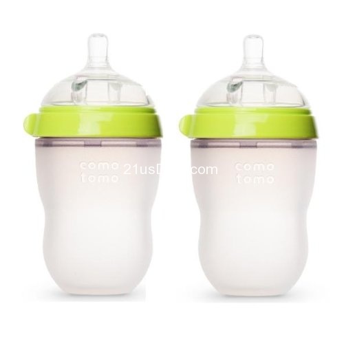 Comotomo Baby Bottle, Green, 8 Ounce (2 Count), only $16.98