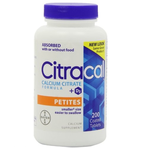 Citracal Petites, Highly Soluble, Easily Digested, 400 mg Calcium Citrate with 500 IU Vitamin D3, Bone Health Supplement for Adults, Relatively Small Easy-to-Swallow Caplets, 200 Count , only $10.37
