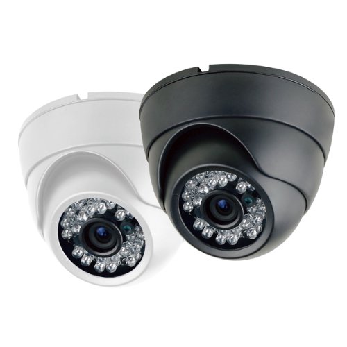 R-Tech Fixed Lens Plastic Dome Security Camera, 600 TVL, 3.66mm Fixed Lens, 23 Infrared LEDs, 1/3