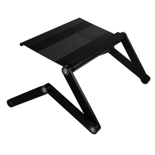 Furinno Adjustable Vented Laptop Table Laptop Computer Desk Portable Bed Tray Book Stand Multifuctional & Ergonomics Design Dual Layer Tabletop up to 17